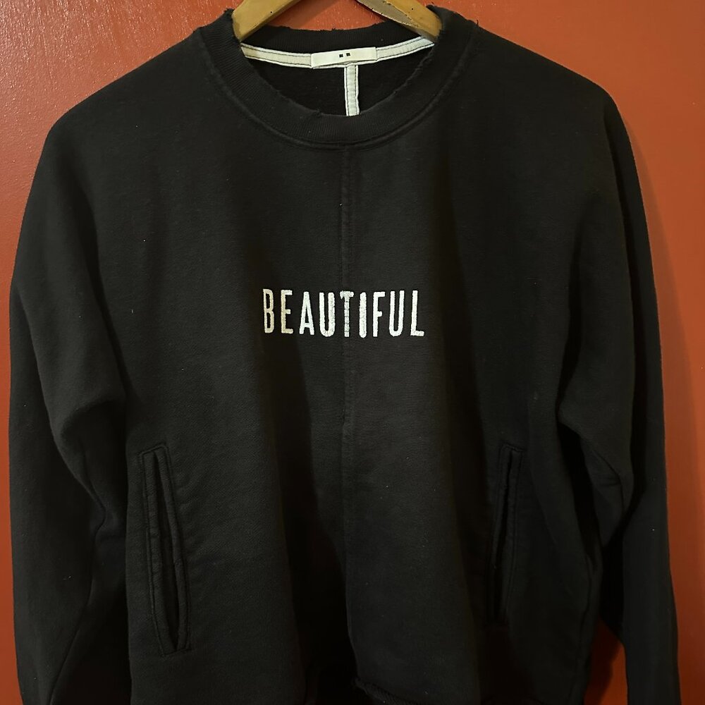 Beautiful Fül Los Angeles Men's Cropped Black Sweater Size Small Alejandro Rodri